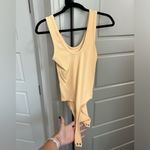 Abercrombie & Fitch Ribbed Bodysuit in Light Orange Photo 3