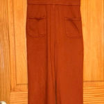 Dollhouse  Rust Wide Leg Jumpsuit Deep V Utility Pockets Size 3 Photo 0