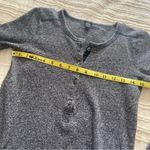 J.Crew  Cotton Charcoal Gray Henley Knit Pullover Top XXS Photo 6