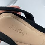 ALDO  Black Rhinestone Chunky Heel Peep Toe Shoes Womens 6.5 Glitter Party Glam Photo 5