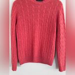 Brooks Brothers Crew Neck 4 Ply Italian Cashmere Knit Sweater Medium Red Coral Photo 5