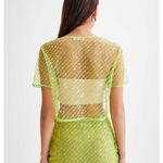 Meshki NWT Sequin Mesh Short Sleeve Crop Top Photo 1