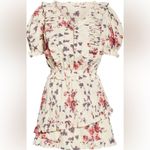 Love Shack Fancy NWT  Beige Cottagecore Sutton Assymetrical Floral Ruffle Minidress Photo 4