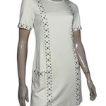 Trina Turk  Womens Size 4 Cream Ivory Naomi Studded Ponte Pocket Front Mini Dress Photo 5