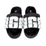 UGG  Women's Puft Platform Furry Black Slide Sandals- Size 9 Photo 3