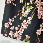 Alya Francesca’s Women’s Black Cherry Blossom Floral Print Box Pleated Midi Lg Photo 2