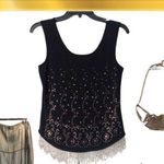 🆕🌟Jeweled & Beaded Cashmere Tank Top Size 4 Photo 13