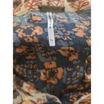 Free People  Embroidered Button Up Shirt Orange Blue Boho Festival Size Small Photo 4