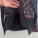 ZARA  Black Floral Embroidered babydoll Blouse top SMALL SWISS DOTS NEW Photo 5