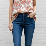 Fenn Wright Manson Top Size M Paisley Embroidered Linen Rayon Sleeveless Tunic Photo 0