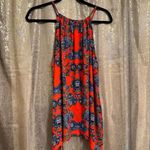 Collective Concepts  Krissa Red Blue Indian Henna Paisley Halter Blouse Large Photo 1