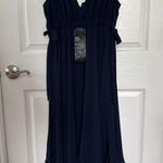 BCBGMAXAZRIA NWT BCBG MAXAZRIA Handkerchief Hem Midi formal Dress Dark Navy medium Photo 12