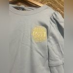 Ganni  Isoli Puff-Sleeve Love Club Sweatshirt,Open Back,Blue,Size XS Photo 1