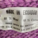 Handmade Purple Ecuador crochet braided knit fringe full zip hooded jacket sweater shirt Photo 6