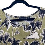Tahari  Womens Blouse Size XL Linen Vacation Travel‎ Hawaiian Palm Tropical Beach Photo 2