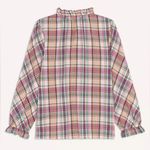 Ba&sh  Womens Medium Betsy Ruffled Plaid Button Down Shirt Beige Multi Check Fall Photo 12