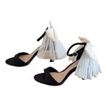 Antonio Melani Born On 5th Elle Black Satin Tulle Bow Open Toe Heels Size 10 Photo 6