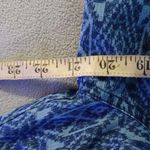 Ruby Rd . Woman's Printed snap 3/4 Sleeve Jacket 14P Blue Geometric Pattern Photo 5