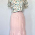 Andree Gaye Vintage 70's Solid Pastel Pink Midi Skirt Photo 0