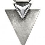 Jenny Bird  Shield Necklace Silver Tone with triangle Rhinestone excellent condit Photo 0
