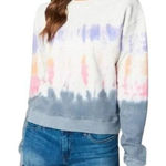 BLANK NYC  Sweatshirt Women Large Gray Tie Dye Crop Into The Groove NWT Athletic Photo 0