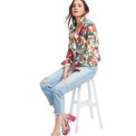 Pilcro  x The Letterpress by Anthropologie Floral Denim Moto Jacket Photo 1
