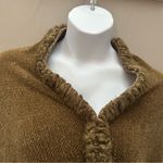 Cozy Brown Knit Shawl Peasant Faux Fur Layering Piece Boho Indie Shrug Size undefined Photo 1