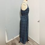 BP Women Blue Halter Elegant Summer Slit Maxi Dress Size M Elastic Waist Band Photo 6