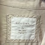 Sonoma Cotton  Khaki Metal Button Up Snap Pocket Button Tab Long Sleeve Shirt L Photo 12