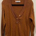 Free People FP BEACH Henley Brown Oversized Buttons Sweater Photo 1