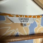 CROSBY by Mollie Burch  Blue Orange Floral V-Neck 3/4 Sleeve Blouse Size XS Photo 5
