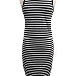 Women's Cotton:On Black & White Striped Dress Size M Size M Photo 0