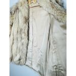 Vintage MINK White Fur Long Sleeve Front Pockets Coat Size Medium Photo 2