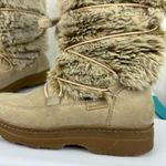 Minnetonka Womens Faux Fur Leather Boot Sz 7 Tan Western Aztec Photo 5