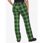 Hot Topic  Women's Green Black Plaid Denim Straight-Leg Pants Size XL Photo 1
