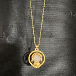 Buddha Gold Chain Necklace With White Jade Photo 0