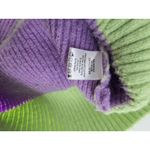 BEFORE YOU with love Striped Oversized Knit Sweater Women's Large Purple Green Photo 3