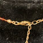 Vintage Green and Brown seed beads resin Beaded Necklace Photo 4