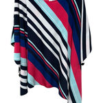Chico's  Women Poncho Top Size L/XL Kimono Navy Blue Pink Black Asymmetrical Hem Photo 0