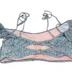 BluC Womens Plus Size 3X Bikini Bathing Suit Top Off Tie Shoulder Strap Floral Photo 4