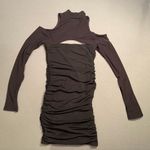 Oh Polly , Black, shirred cutout mini, long sleeves, choker neck, size 4 Photo 2