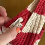 None Redish-Orange and Cream Striped Knit Top Photo 2