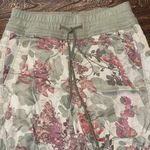 Anthropologie Nomad Camo Floral Joggers XS Olive Green Utility Boho Photo 3