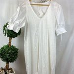 Nation Ltd Nation White Short Sleeve V Neck Tee Shirt Mini Dress NEW M Photo 0