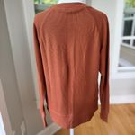 Eddie Bauer  Rust Orange Thermal Cotton Long Sleeve Top Sweatshirt Pockets XS Photo 2