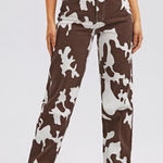 Brown Cow Print Jeans Denim‎ Straight Leg size XS 00 Photo 0
