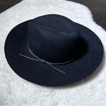 Phenix Black 100% Wool Leather Band Wide Brim Hat Photo 1