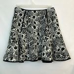 ROBBI NIKKI Mixed Print Jacquard Fit Flare Skirt Black Cream Ivory Floral Mini S Photo 8