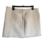 Dalia Collection NWT  City Fit White Cotton Skirt Size 12- Fringe Edges Photo 3