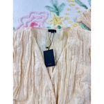 NBD  Womens Cream Crinkle Wrap Tie Waist Long Sleeve Blouse Top Size S Photo 6